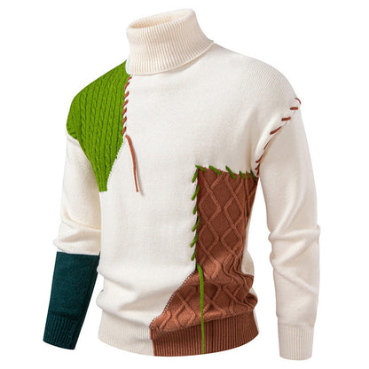Pull pour homme Col roulé Motif géométrique Moderne