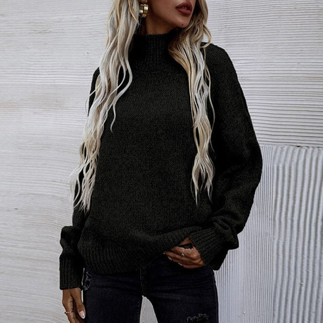 Pull col roulé femme uni automne