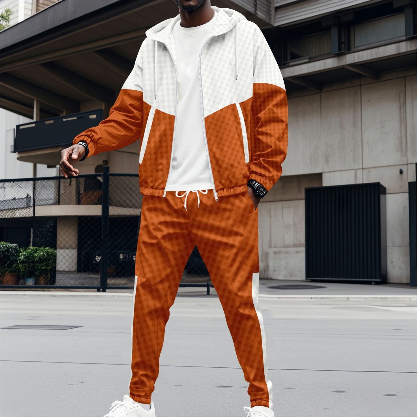 Survêtement de sport moderne pour homme, respirant, blocs de couleur