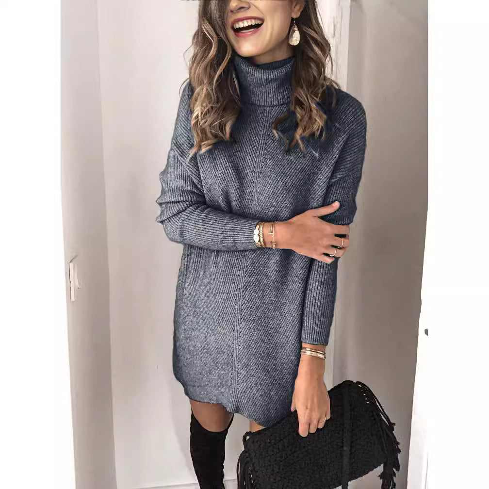 Strickkleid Damen Weich Übergrößes Design - IdealeKleiden