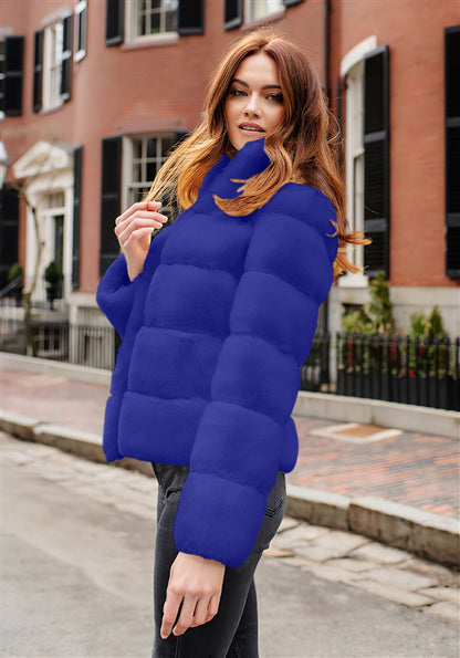 Veste d'hiver femme rembourrage duvet col montant