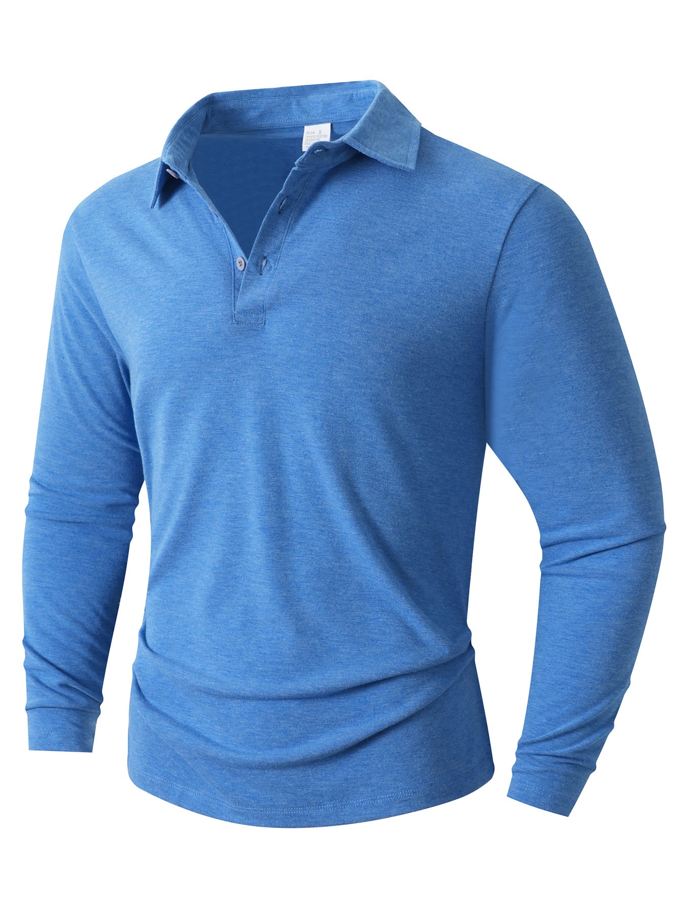 Polo à manches longues pour hommes, coupe ajustée moderne