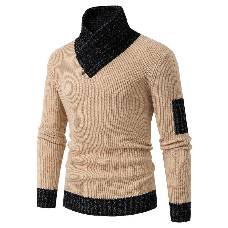 Pull homme asymétrique motif texturé