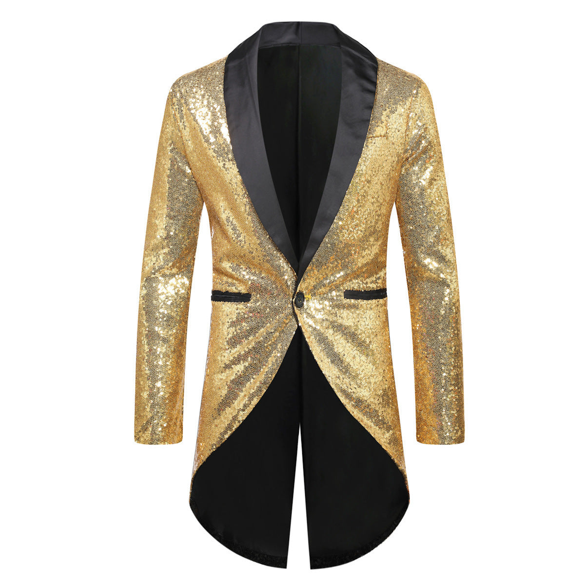 Blazer de costume pour homme, effet pailleté, élégant, col châle