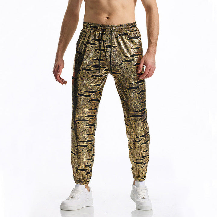 Pantalon de jogging élégant métallisé pour homme