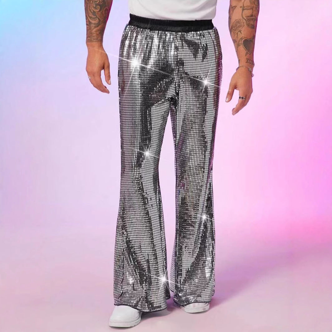 Pantalon Disco Homme Paillettes Fête