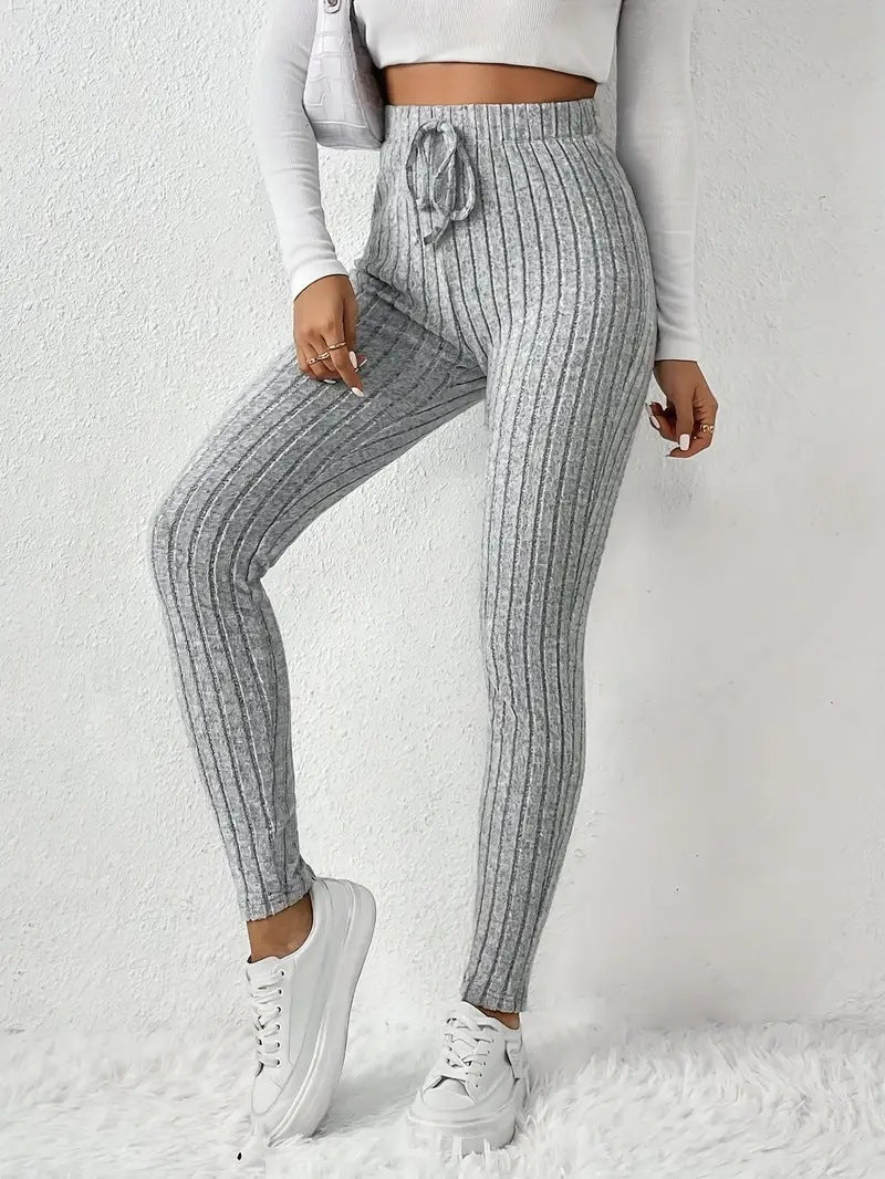 Pantalon de jogging en polaire doux côtelé pour femme