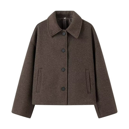 Veste courte en laine femme, chic et moderne, avec poches