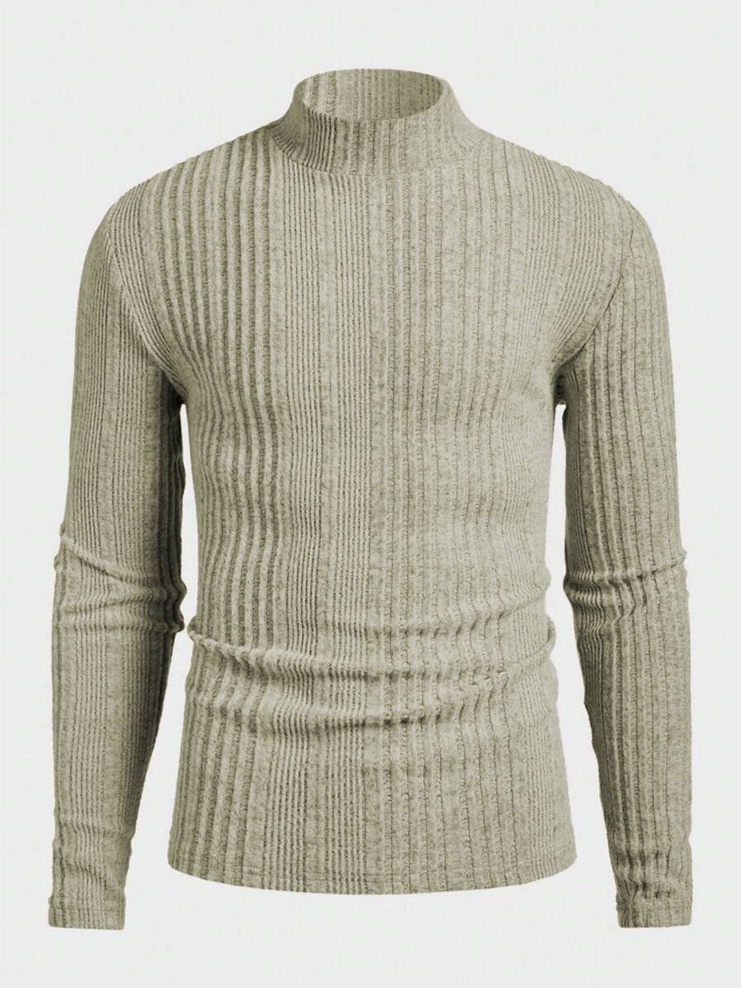 Pull homme tricot col montant effet côtelé
