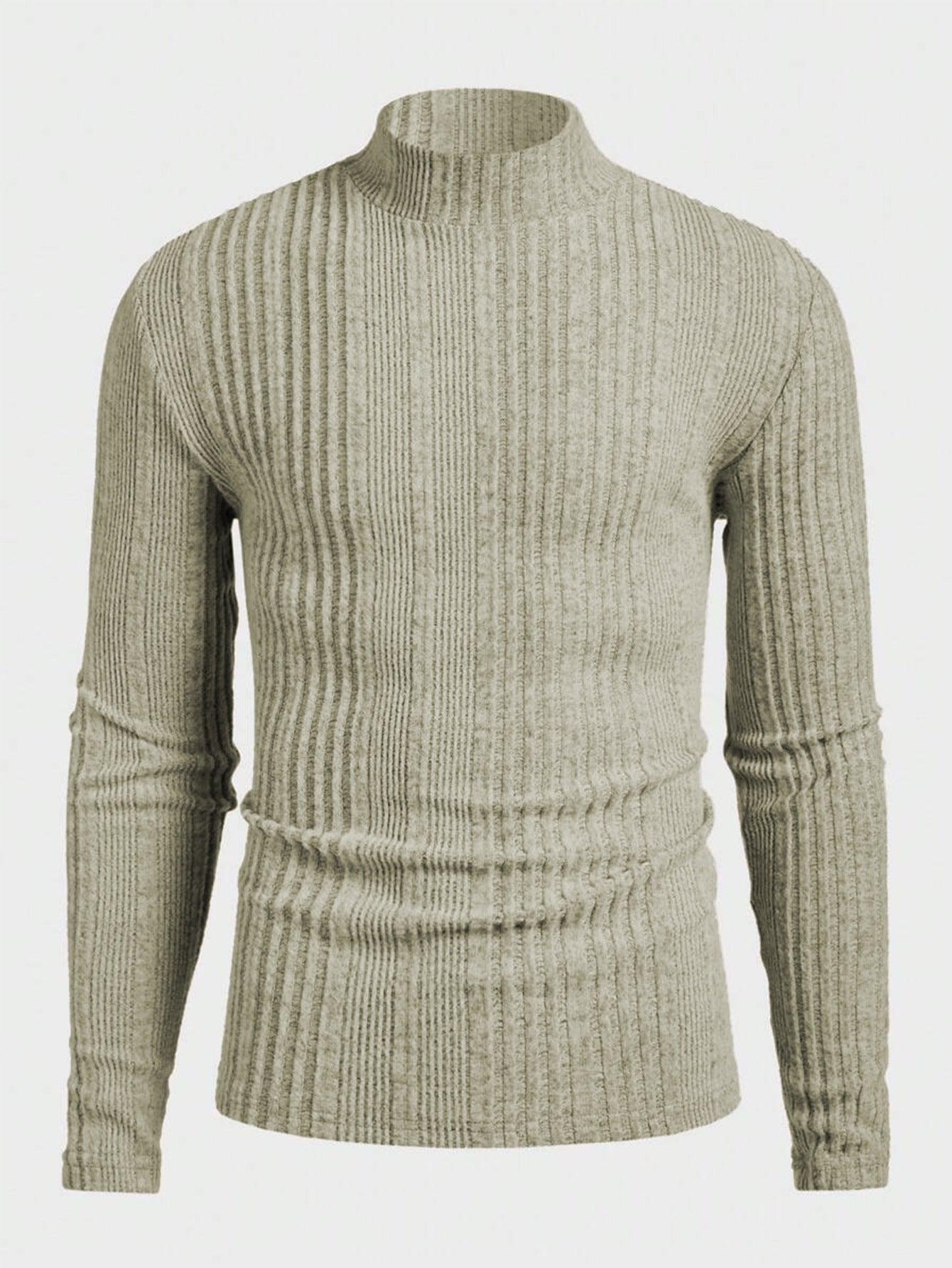 Pull homme tricot col montant effet côtelé