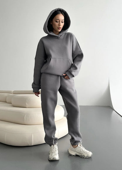 Ensemble de survêtement femme, molletonné, vêtement de détente doux