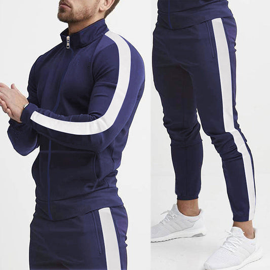 Herren Trainingsanzug Sportlich Streifen Design - IdealeKleiden