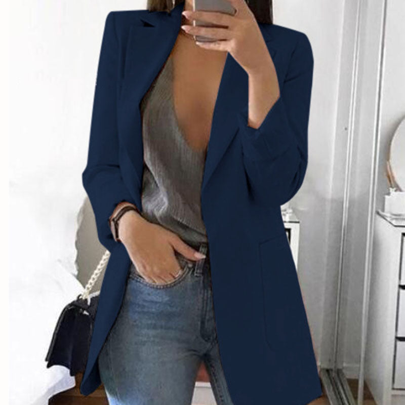 Veste longue élégante pour femme, coupe cintrée