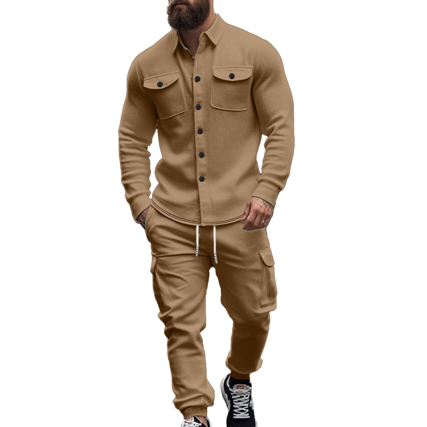Ensemble décontracté pour hommes : pantalon confortable et chemise décontractée