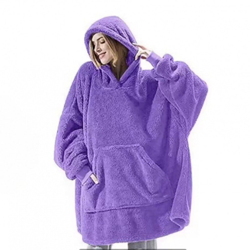 Sweat à capuche oversize doux en polaire pour femme