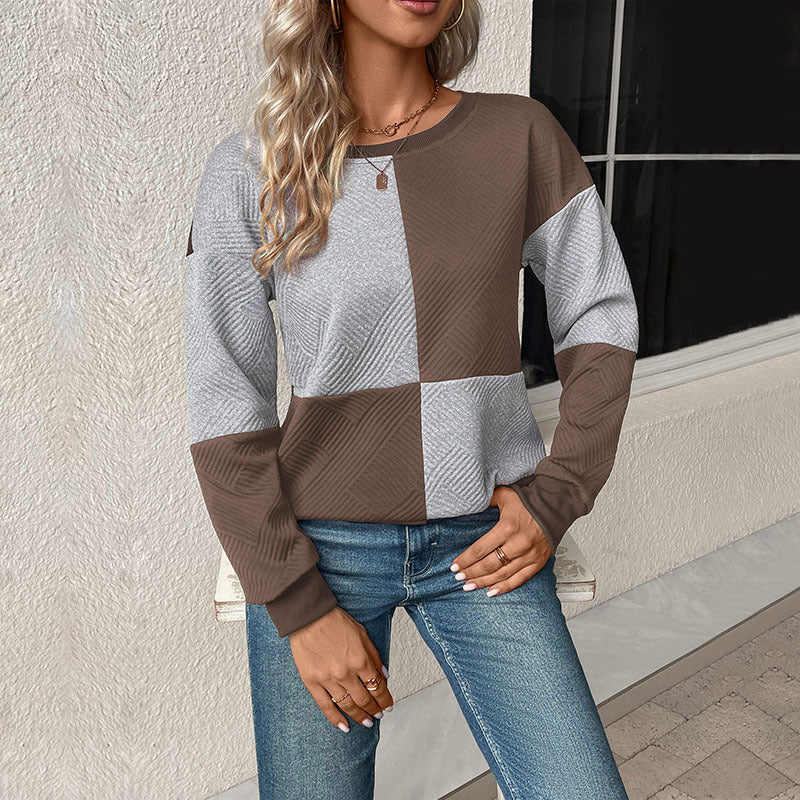 Sweat-shirt pour femme motif géométrique tendance