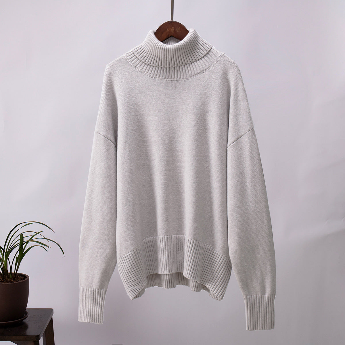 Pull-over tricoté pour femme Confortable Chaud Bord-côtes