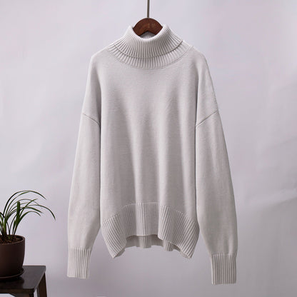 Pull-over tricoté pour femme Confortable Chaud Bord-côtes