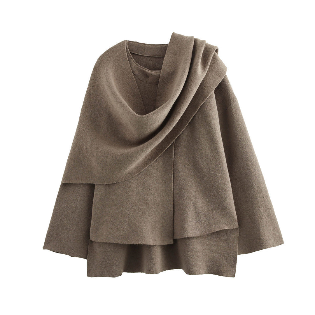 Femmes Poncho-Veste Asymétrique Jeté Polaire Doux