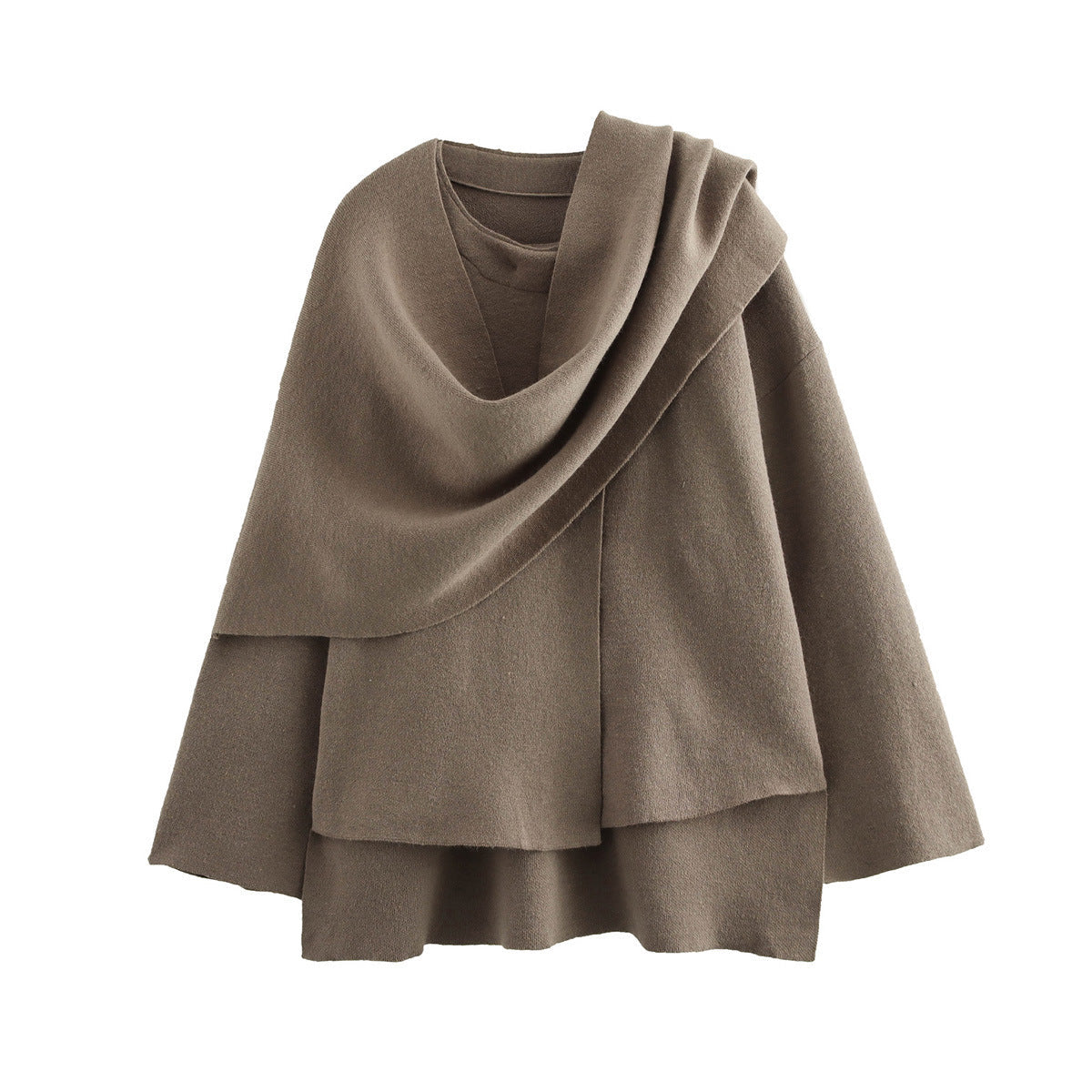 Femmes Poncho-Veste Asymétrique Jeté Polaire Doux