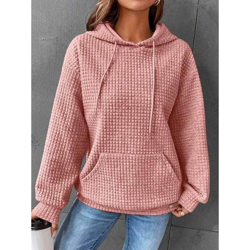 Pull col montant en maille gaufrée avec poche