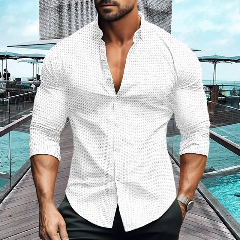 Chemise Homme Élégante Texturée Style Moderne