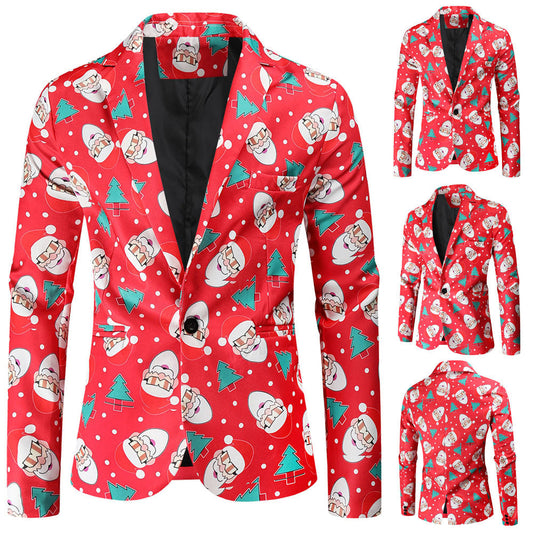 Herren Weihnachtsblazer Festlich Rot Grün - IdealeKleiden