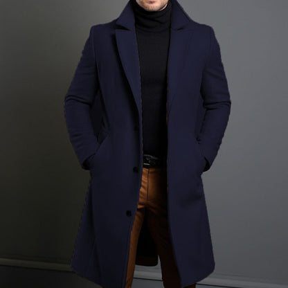 Trench-coat classique femme ajusté mélange de laine mi-long