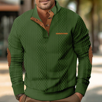 Pull homme col moderne texturé