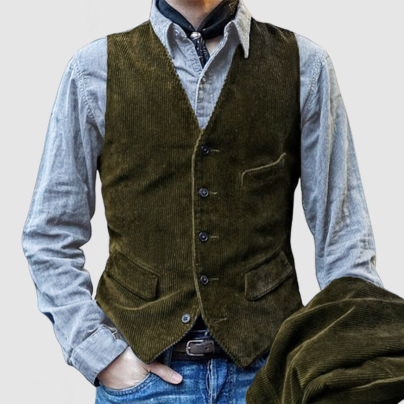 Gilet homme en velours côtelé coupe élégante et moderne