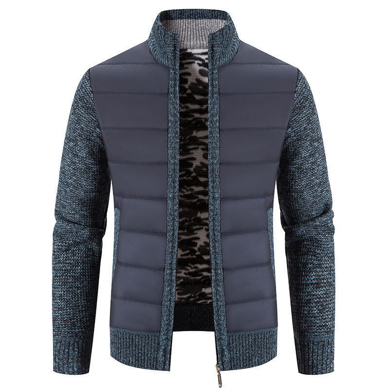 Doudoune matelassée pour homme, motif tricot moderne