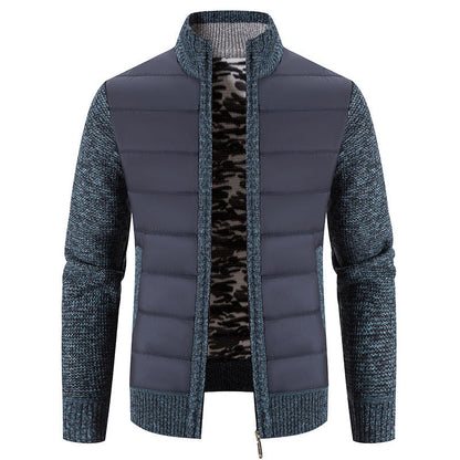 Doudoune matelassée pour homme, motif tricot moderne
