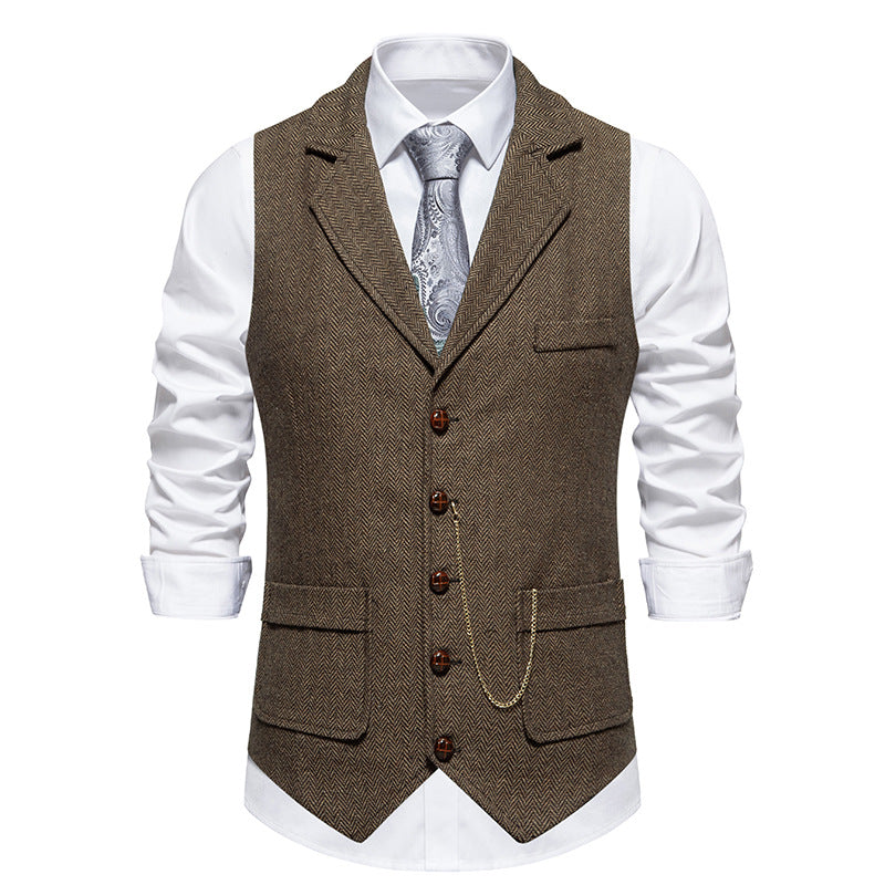 Gilet homme motif pied-de-poule design élégant