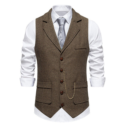 Gilet homme motif pied-de-poule design élégant