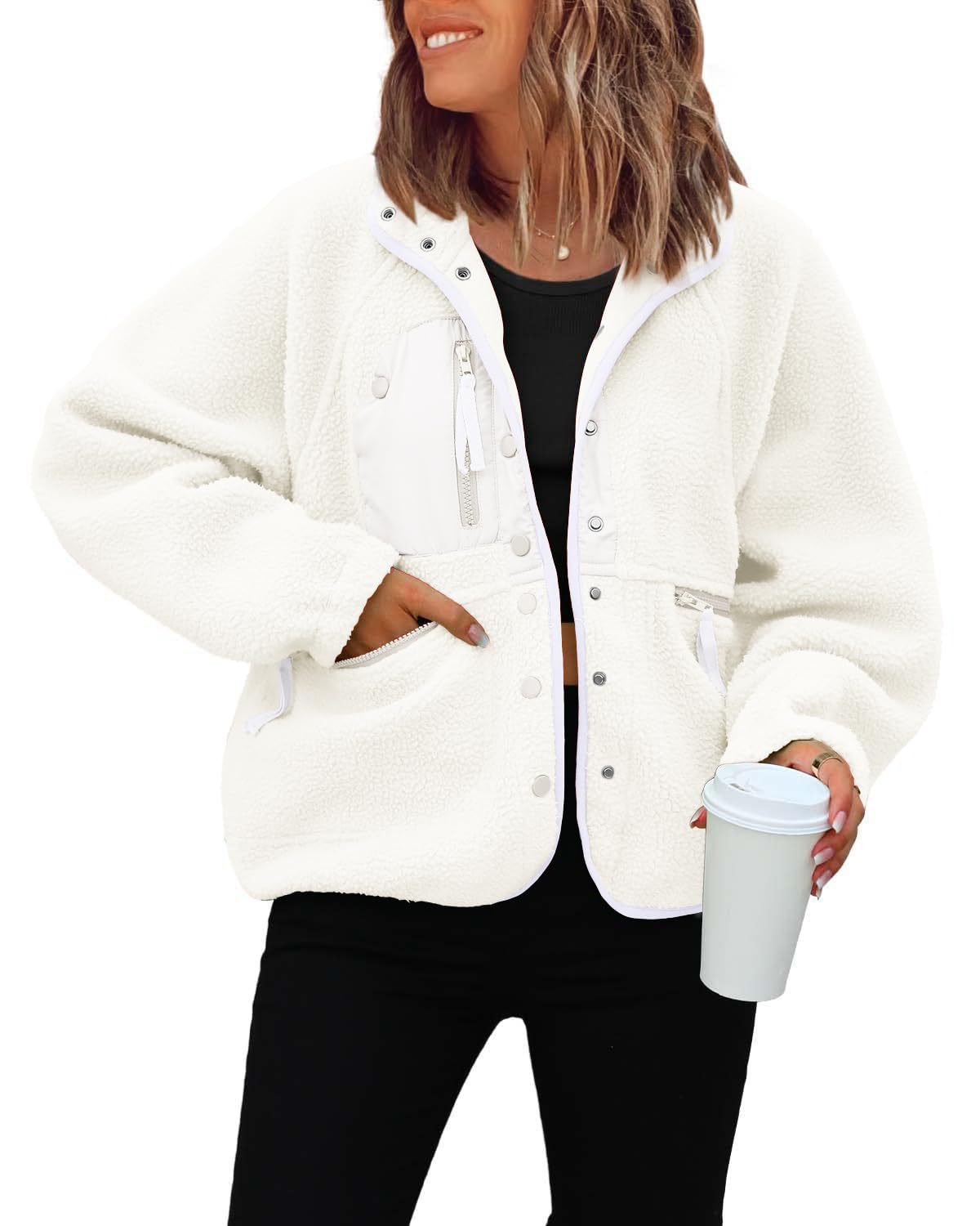 Veste polaire femme douce et chaude avec poches