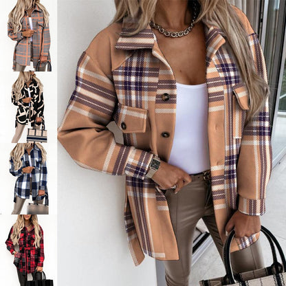 Damen Oversized Flanell Hemdenjacke Weich und Bequem - IdealeKleiden