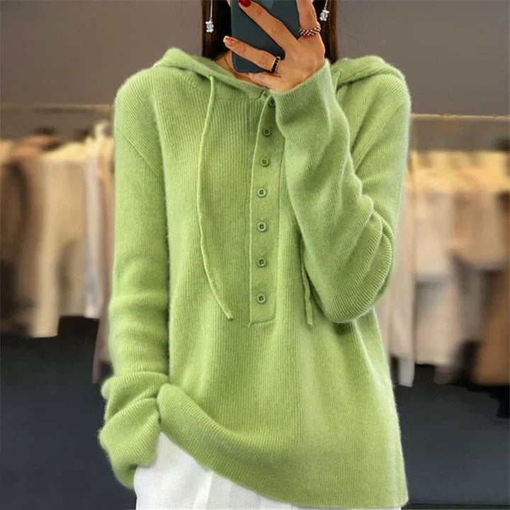 Sweat à capuche ample en maille pour femme