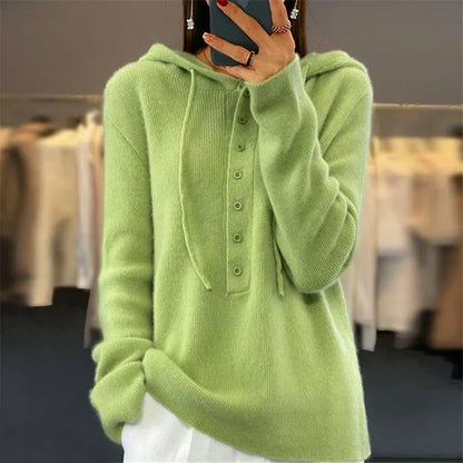Sweat à capuche ample en maille pour femme