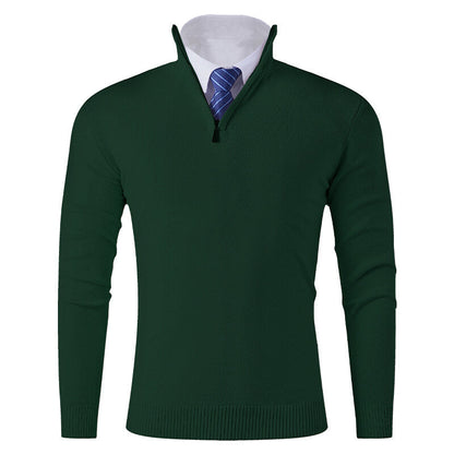 Pull en tricot pour homme moderne, zippé, élastique