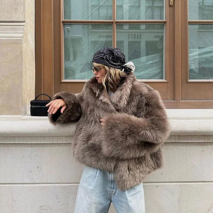 Veste courte en fourrure pour femmes Design élégant