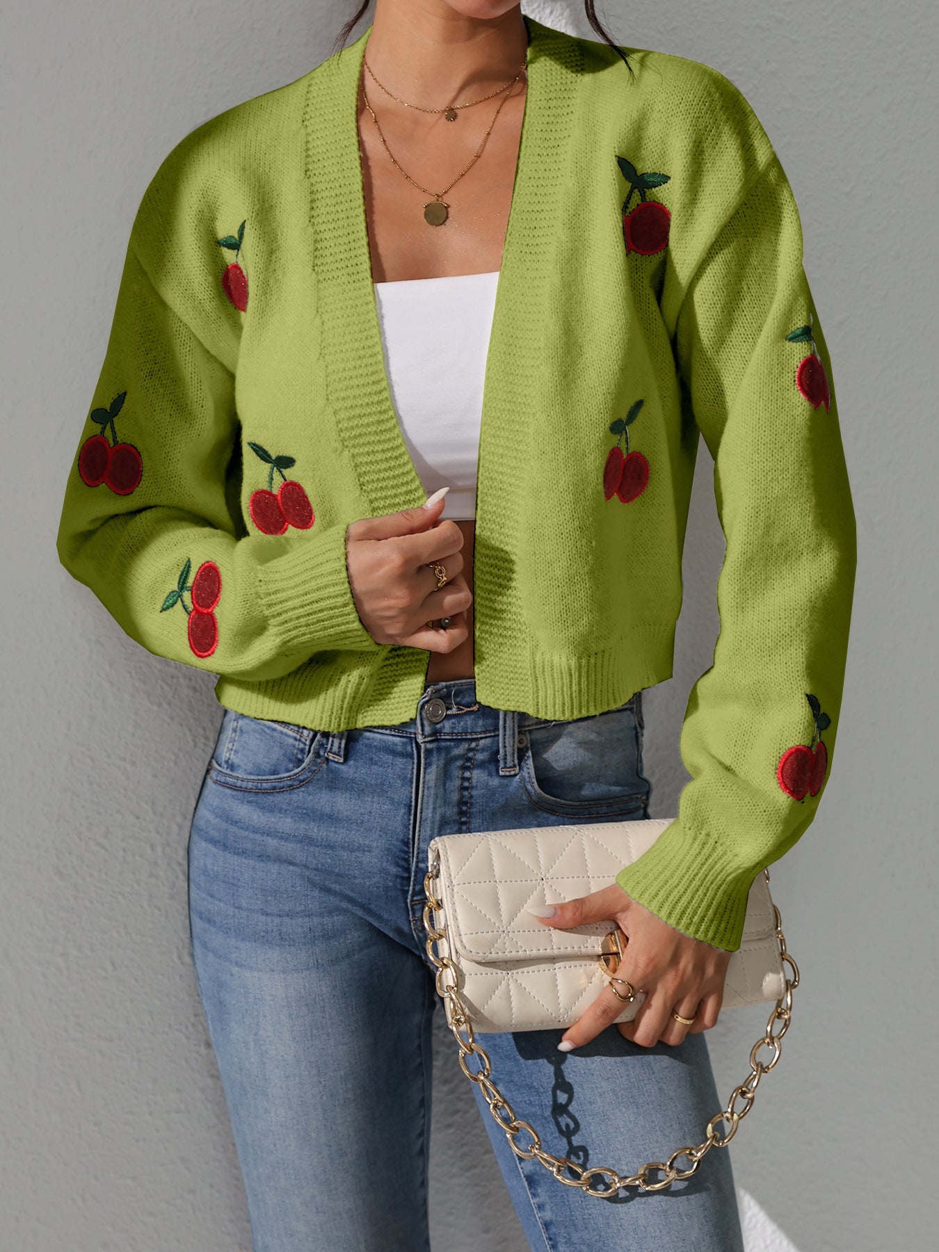 Gilet Tricoté Femme Été Fruité Tendance