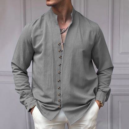 Chemise homme à manches longues moderne boutonnée design élégant