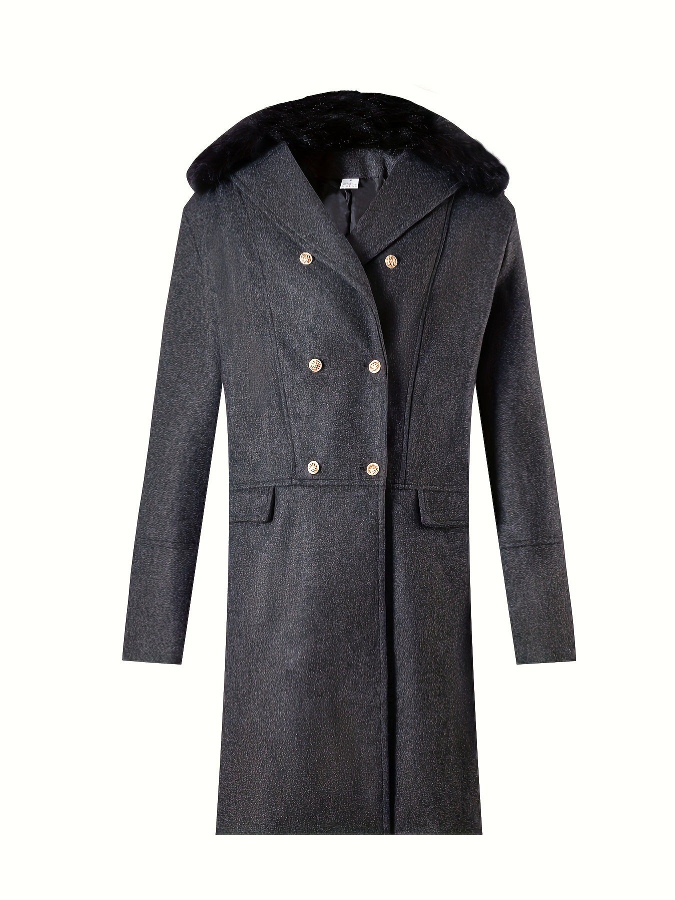 Manteau long homme, design élégant, col en fourrure de luxe
