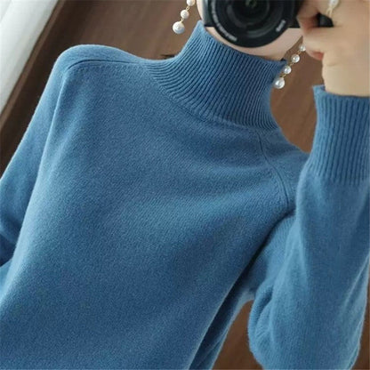 Pull Femme Mérinos Doux Col Roulé Élégance