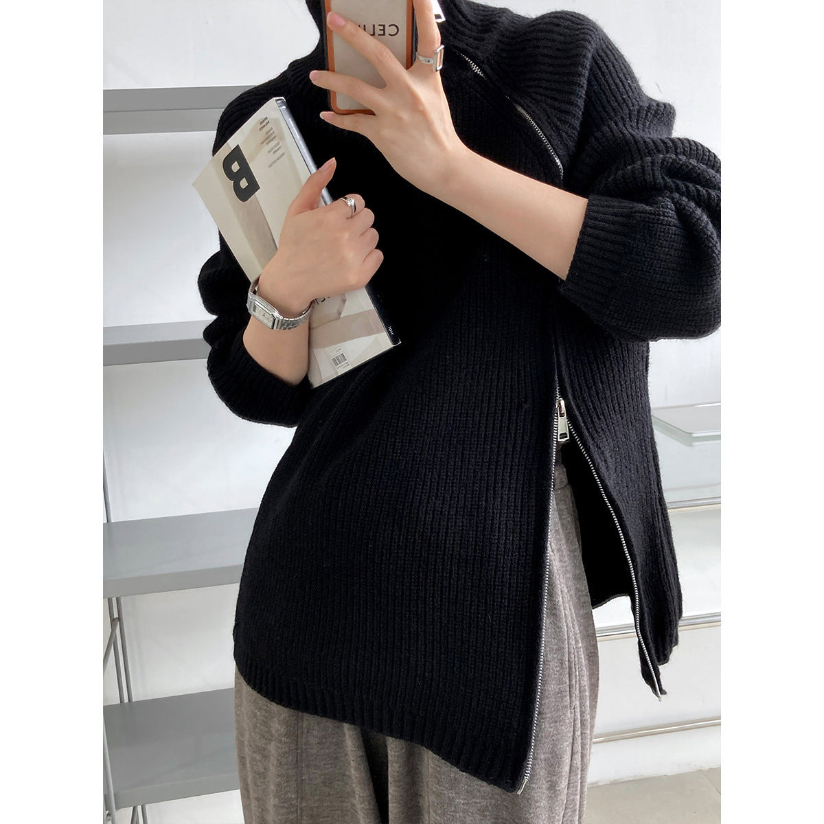Grands pulls pour femmes avec col grande taille