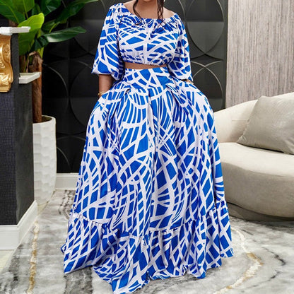 Robe longue femme manches tombantes jupe ample robe d'été