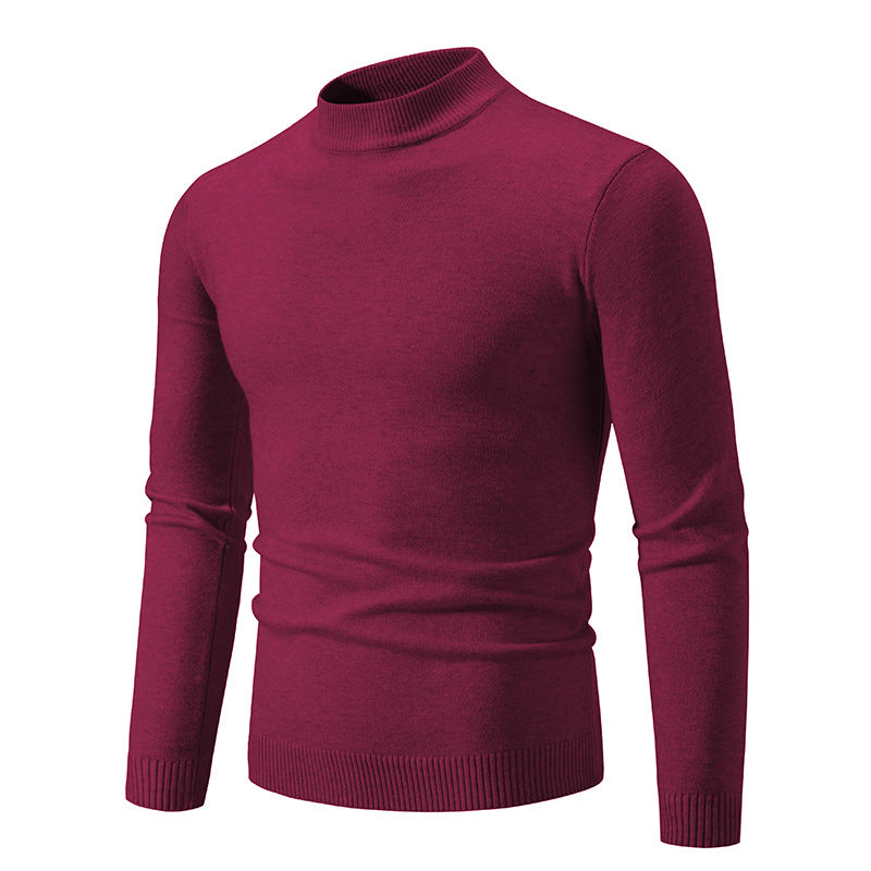 Pull-over Homme Maille Fine Col Montant Élégant