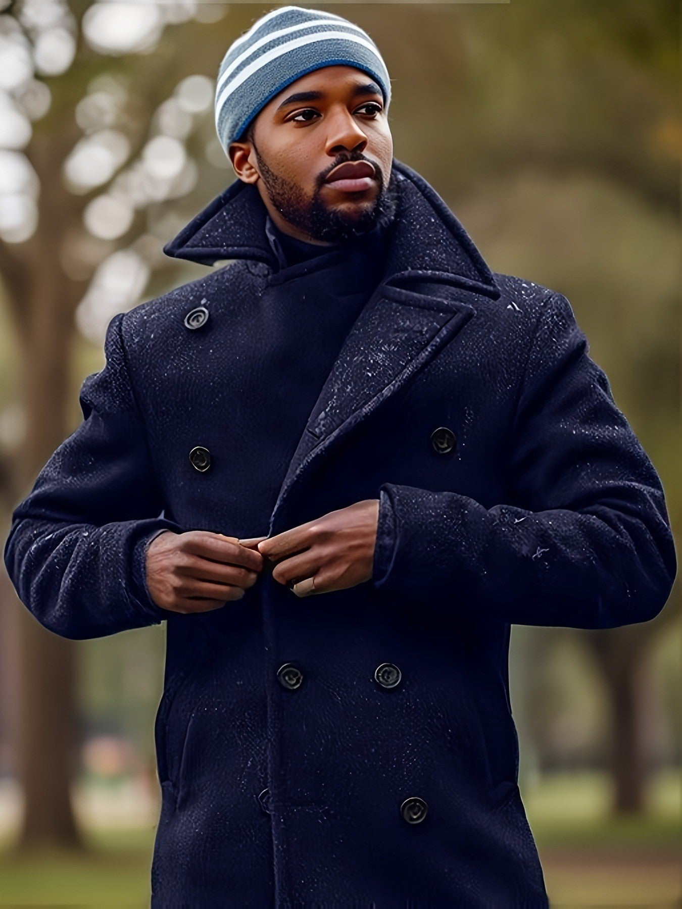 Manteau homme classique, double boutonnage, souple