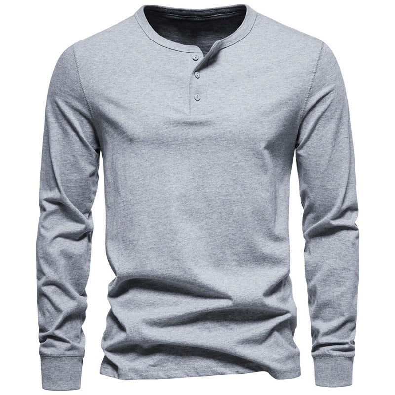 Haut à manches longues pour homme, moderne, boutonné, élégant