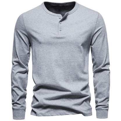 Haut à manches longues pour homme, moderne, boutonné, élégant